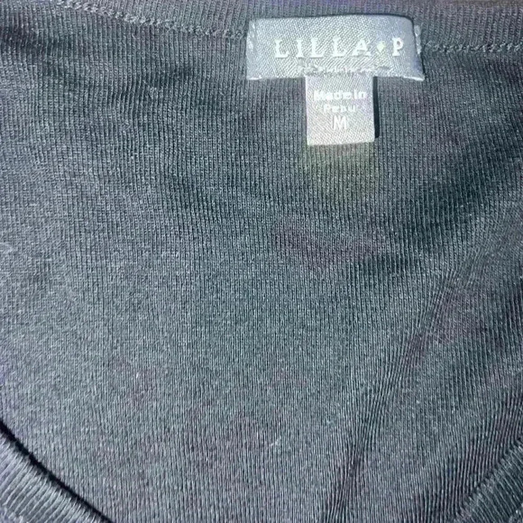 Anthropologie Lilla P Long Sleeve Size M V-neck Minimalist Monochrome Normcore - Picture 5 of 5